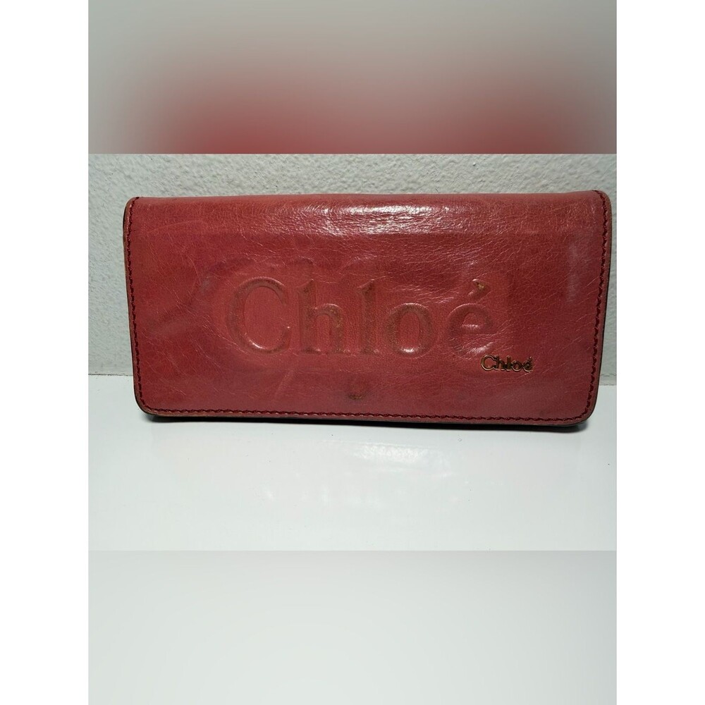 Chloe Pink Leather Continental Wallet